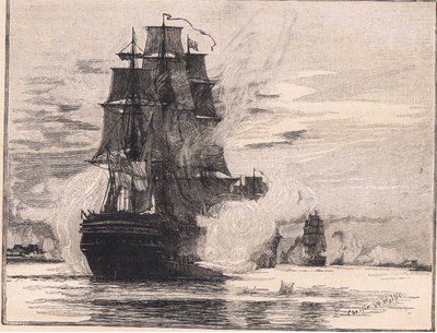 Die britische Flotte passiert die Dardanellen 1807 von Charles William Wyllie